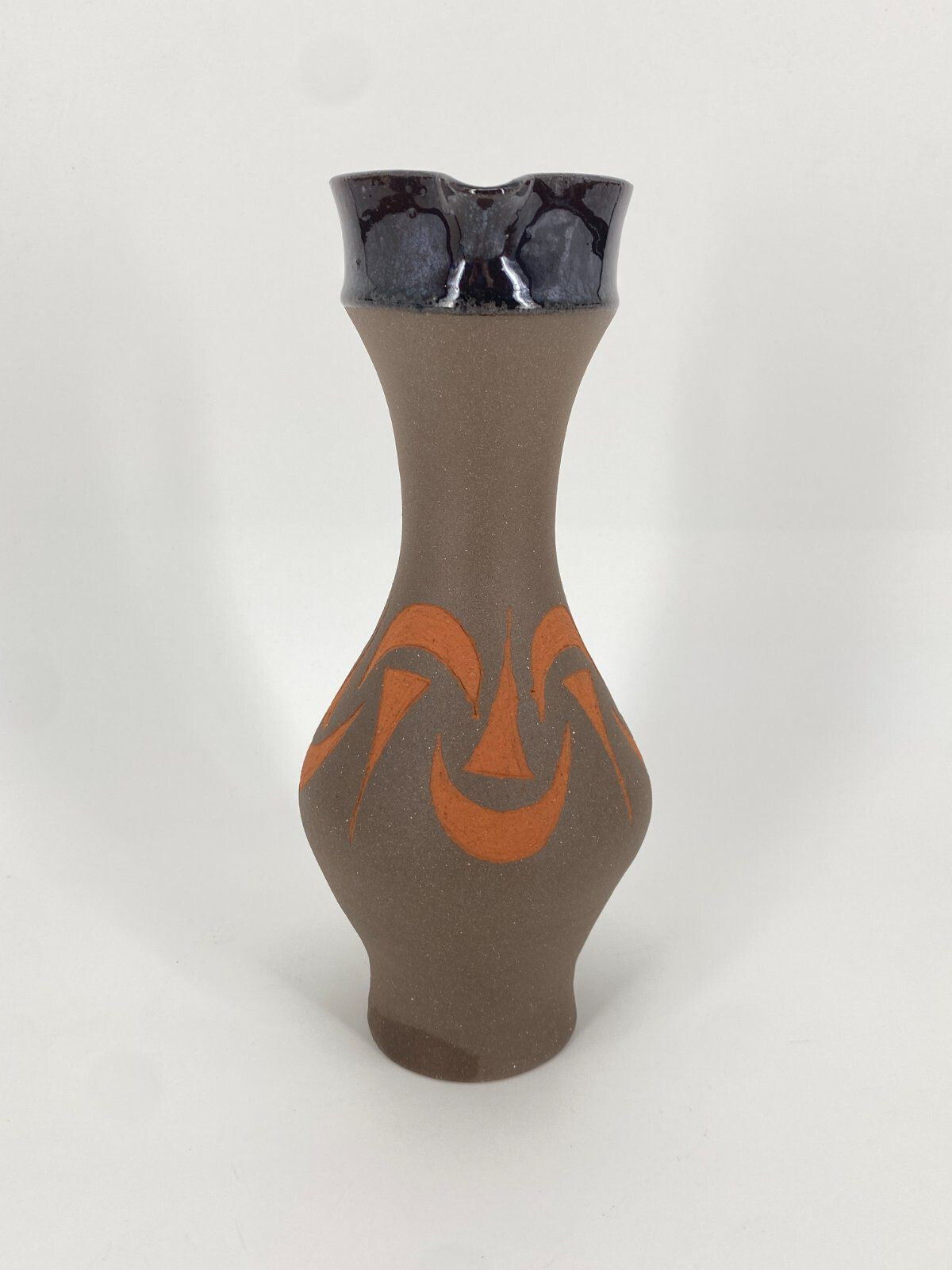 *UDO MERTZDORF STUDIOKERAMIK KRUG VASE MATT BRAUN TERRACOTTA 26CM