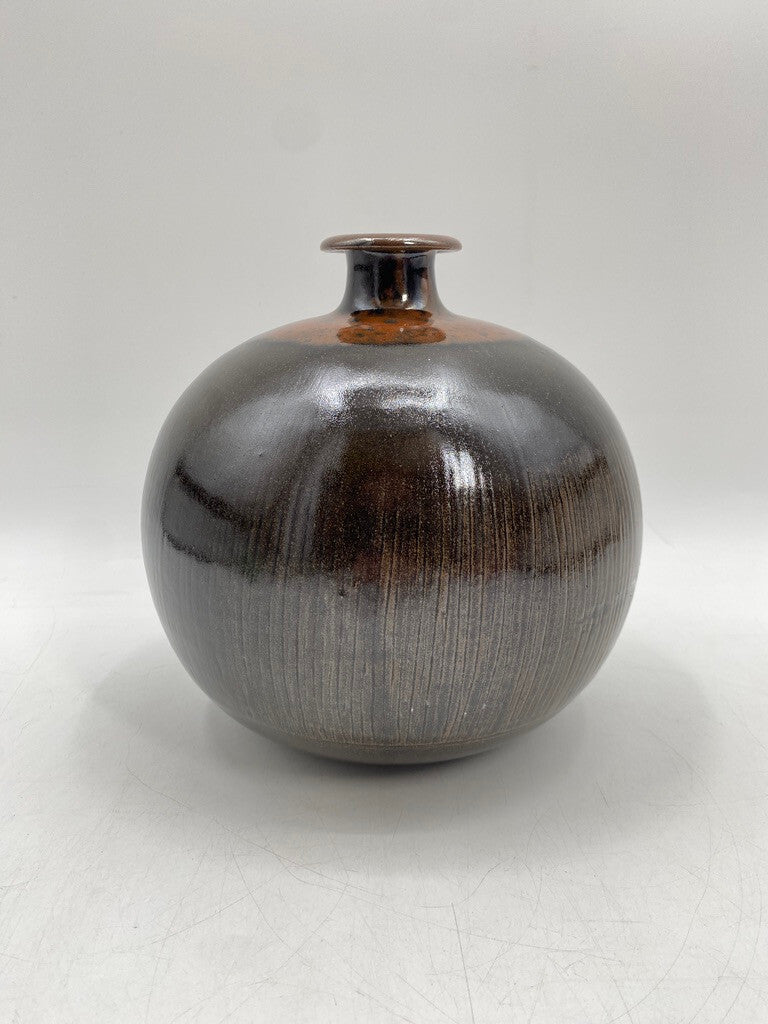 * STUDIOKERAMIK VASE RUND HORST KERSTAN KUGELVASE KERAMIK KUNST VINTAGE