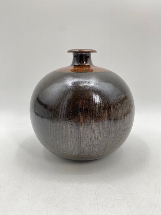 * STUDIOKERAMIK VASE RUND HORST KERSTAN KUGELVASE KERAMIK KUNST VINTAGE