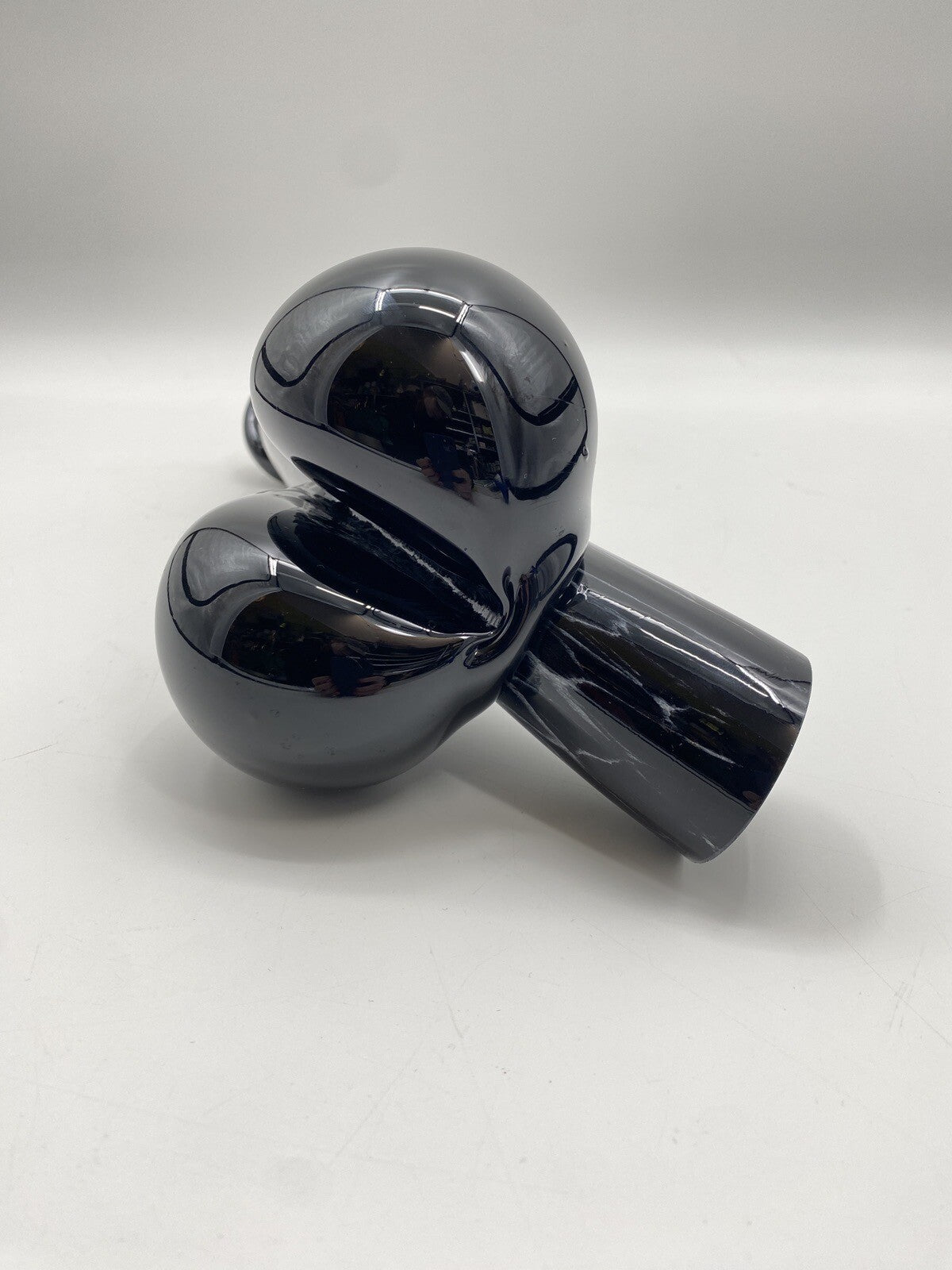 * GLAS VASE LIEGEND PHALLUS PENIS MARMORIERT HANDARBEIT MUNDGEBLASEN VINTAGE
