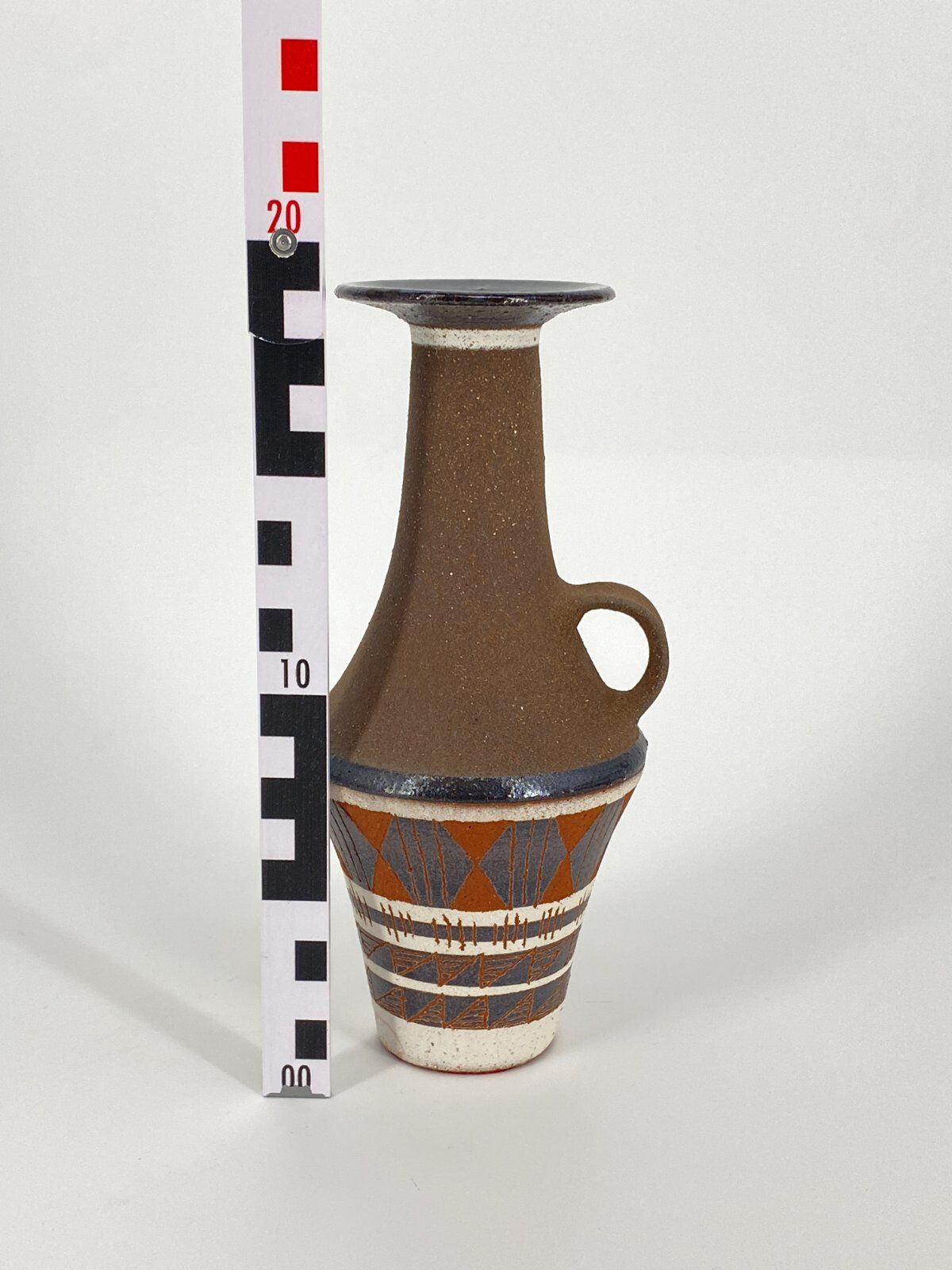 * UDO MERTZDORF STUDIOKERAMIK VASE TERRACOTTA BRAUN 60ER DEUTSCH