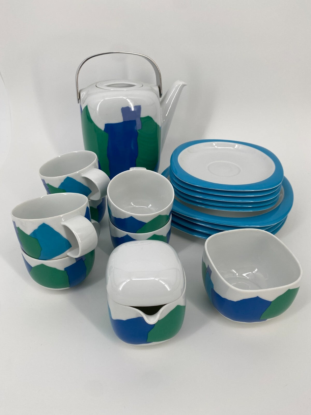* ROSENTHAL PORZELLAN SERVICE SUOMI COLLAGE 18TEILE TIMO SARPANEVA WOLF BAUER