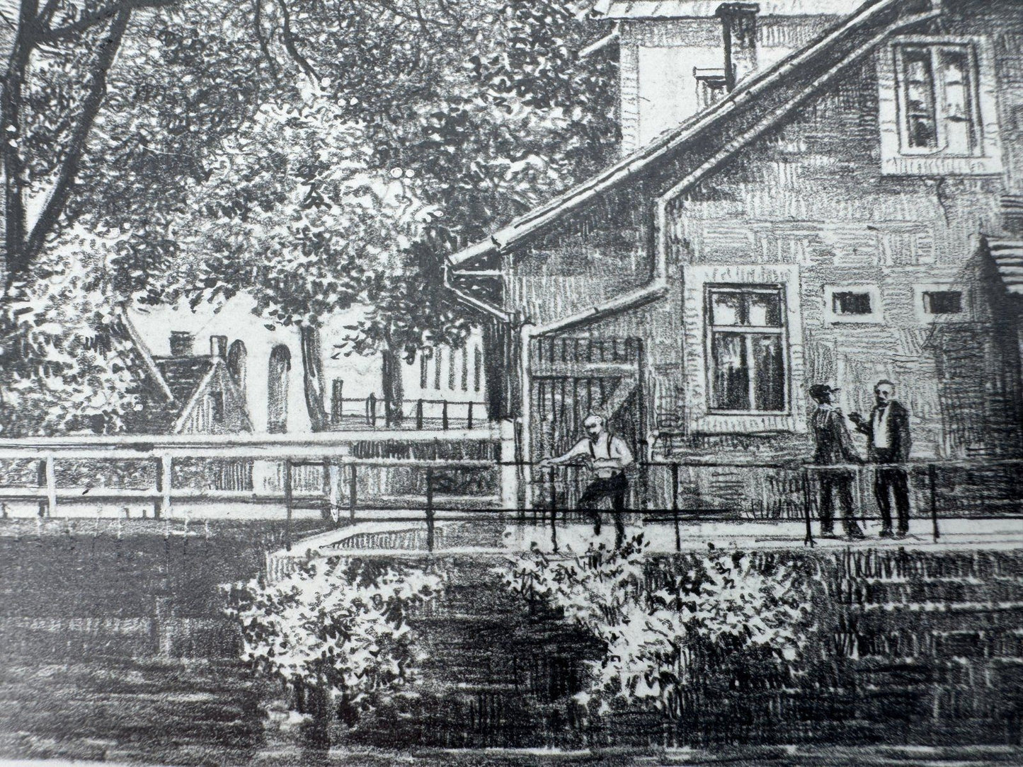 * HEINZ WEHLISCH ZEICHNUNG MEININGEN WASSERBURG MÜHLE ANSICHT
