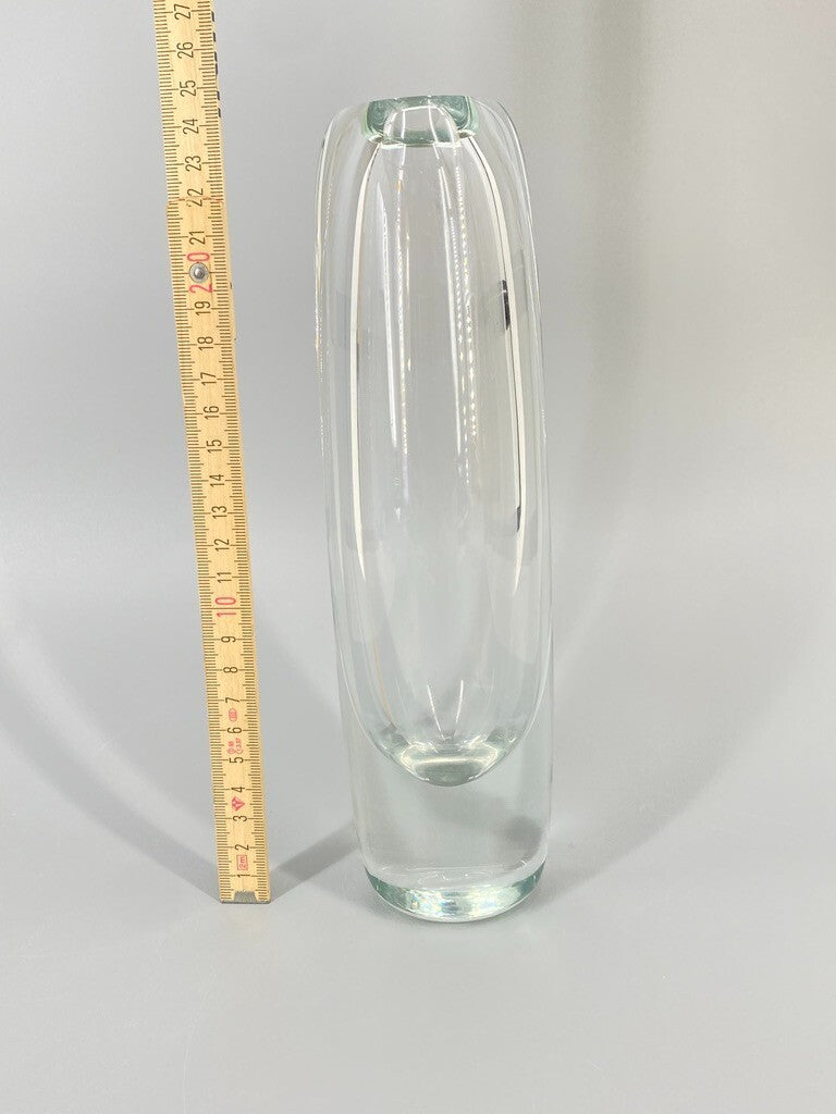 * GLAS VASE KRISTALLGLAS MASSIV DICKES GLAS VINTAGE