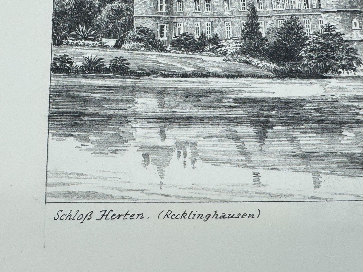 * HEINZ WEHLISCH ZEICHNUNG SCHLOß HERTEN RECKLINGHAUSEN ANSICHT