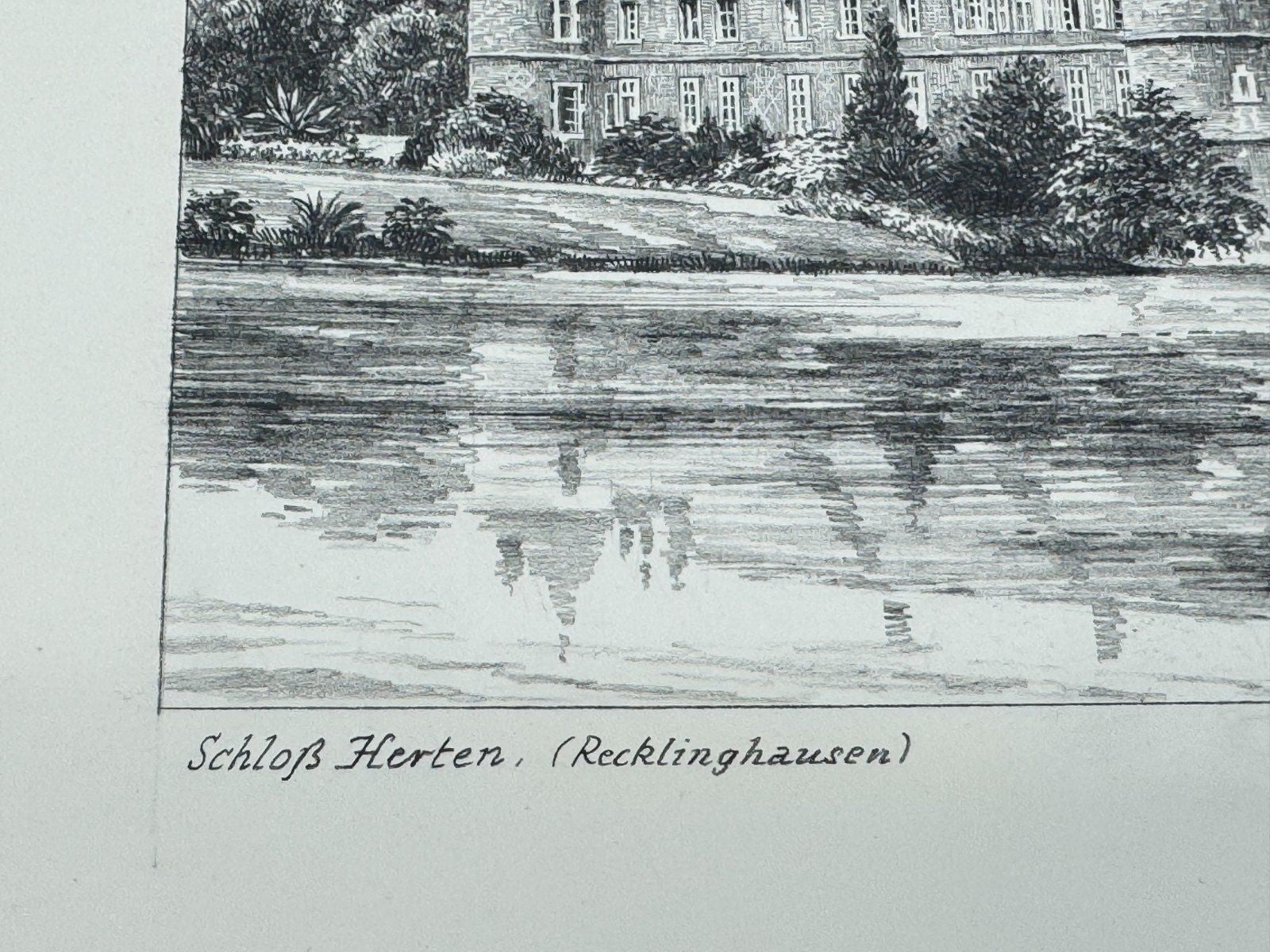 * HEINZ WEHLISCH ZEICHNUNG SCHLOß HERTEN RECKLINGHAUSEN ANSICHT
