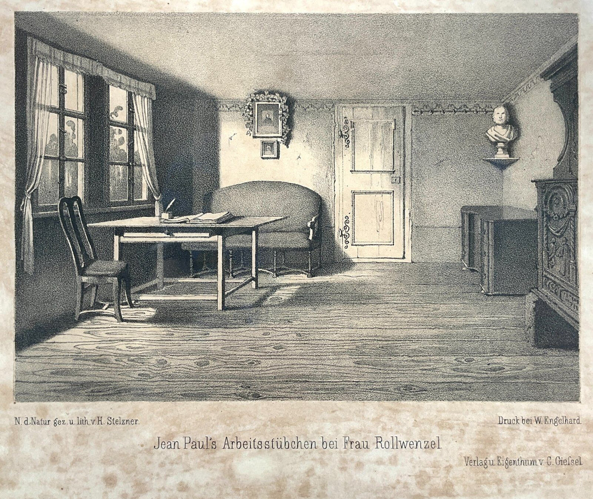 *5x RADIERUNG JEAN PAUL FRIEDRICH RICHTER GERAHMT ANTIK 19.JH