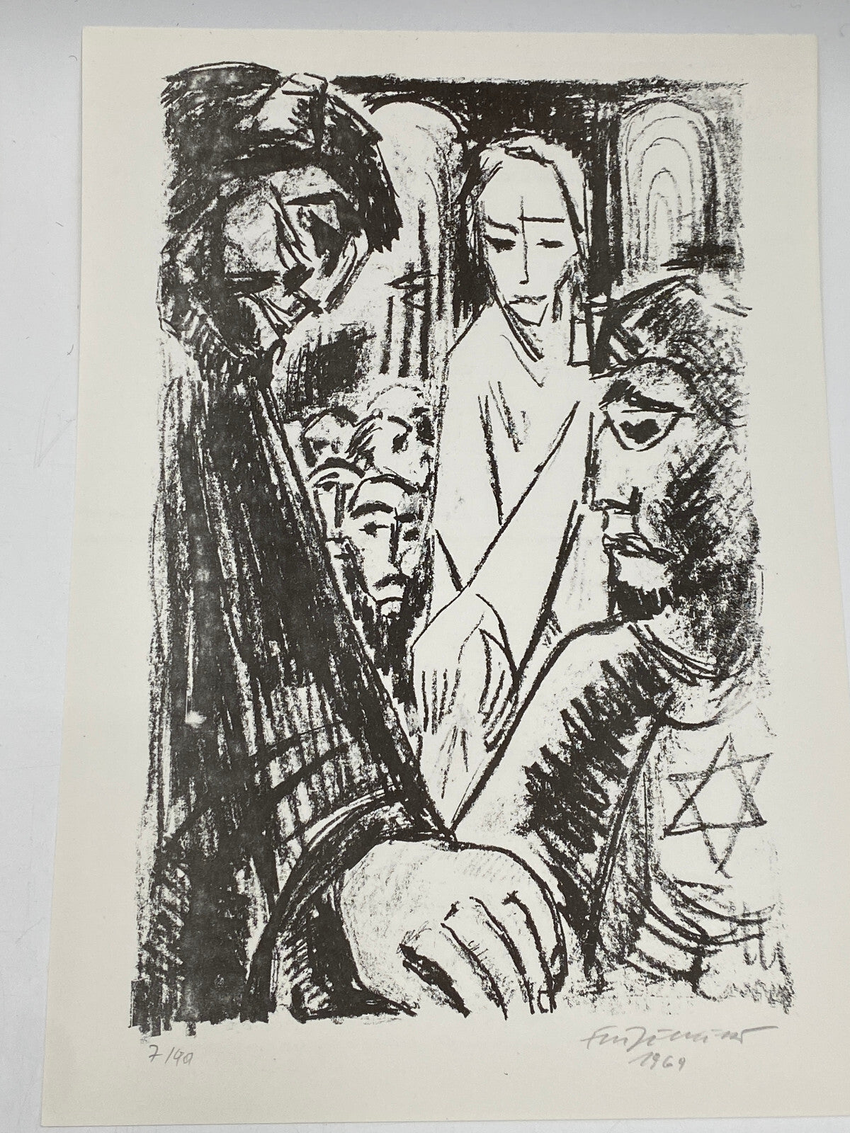*PASSION CHRISTI ZEICHNUNG MAPPE 10 STÜCK AUFLAGE SIGNIERT 1964 EXPRESSIONISTISC