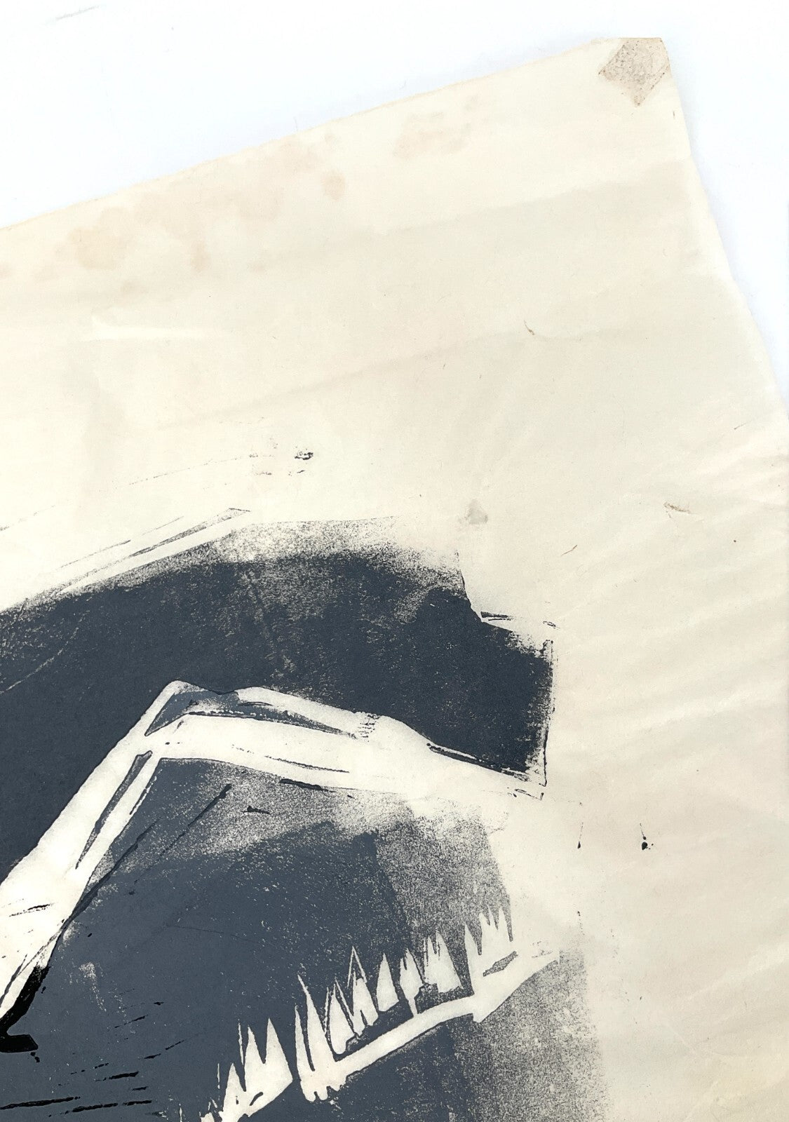 *FARBLINOLSCHNITT WALTER KALOT TANNENBÄUME BERGE SIGNIERT 1961 ORIG LANDSCHAFT