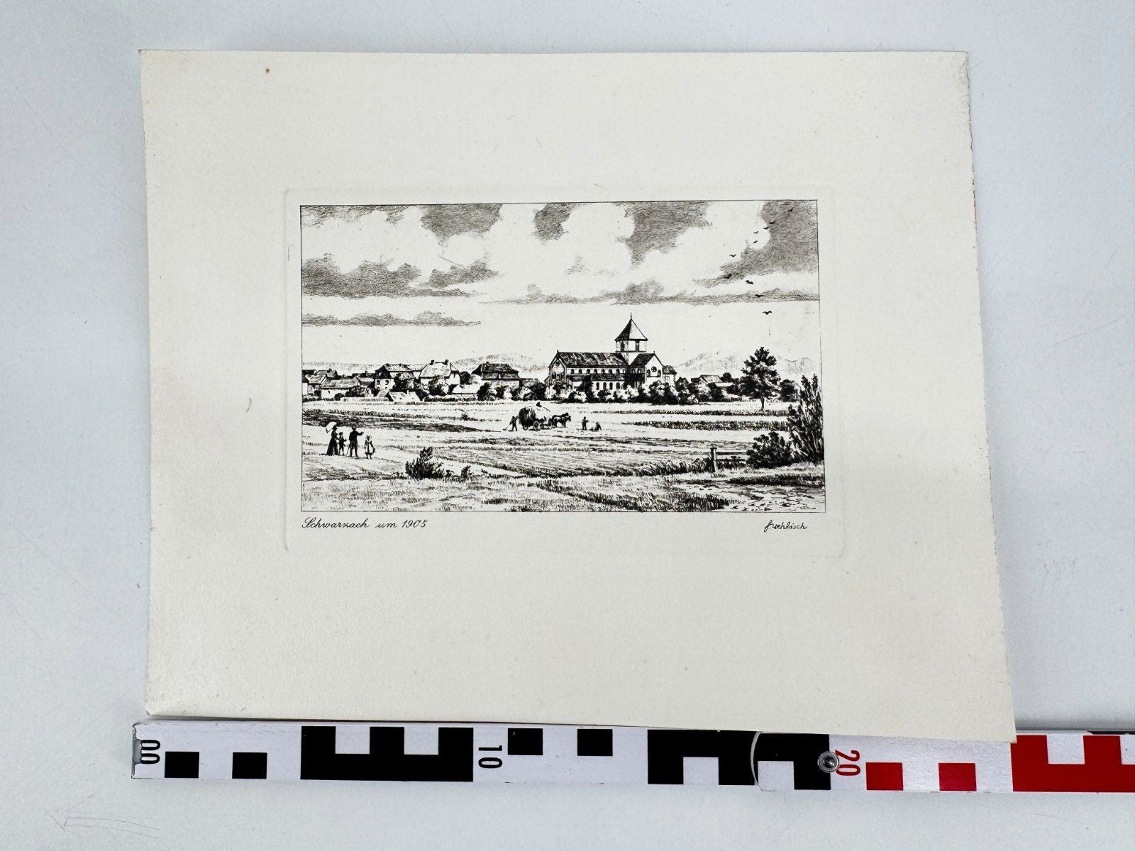 * HEINZ WEHLISCH ORIGINAL RADIERUNG SCHWARZACH UM 1905 ANSICHT