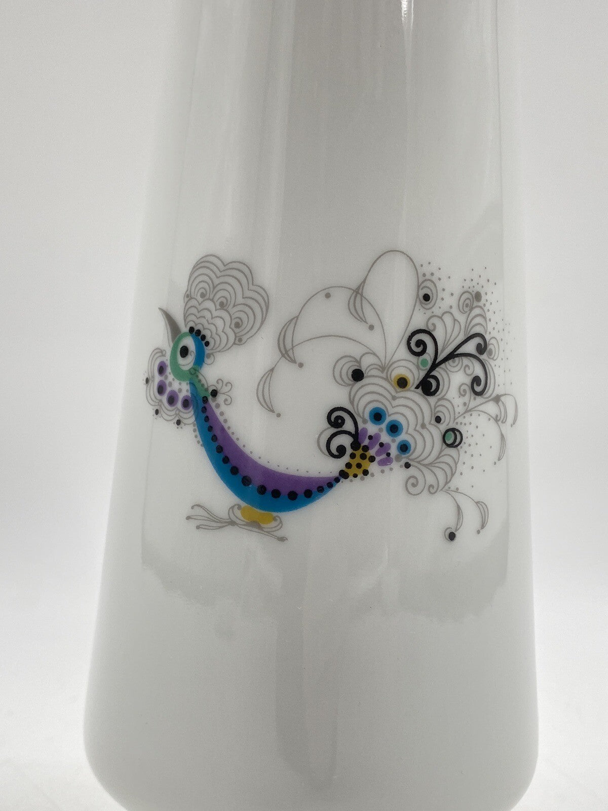 * H&C HEINRICH SELB BAVARIA VASE PFAU PORZELLAN 50ER 60ER VINTAGE DESIGN