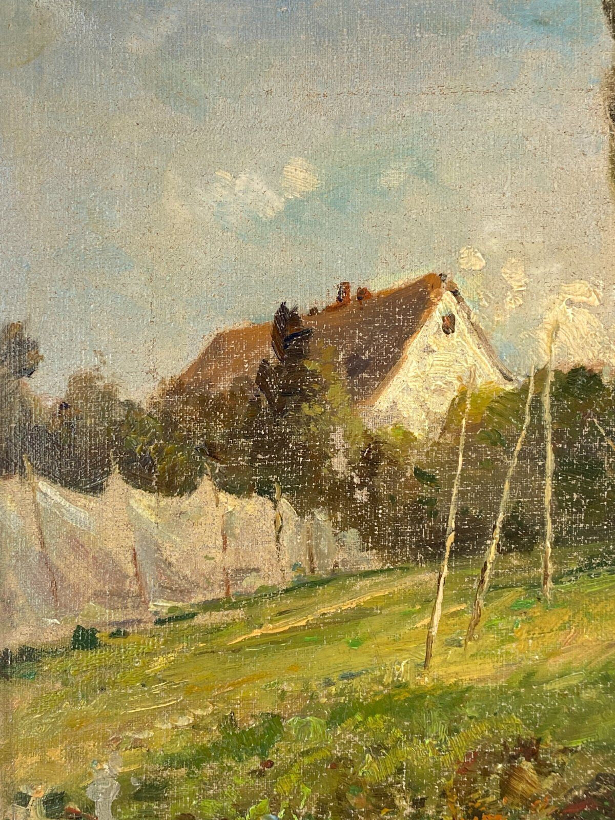 * WILHELM FREY ÖL GEMÄLDE ÖLGEMÄLDE 1909 NETZPLATZ AM BODENSEE