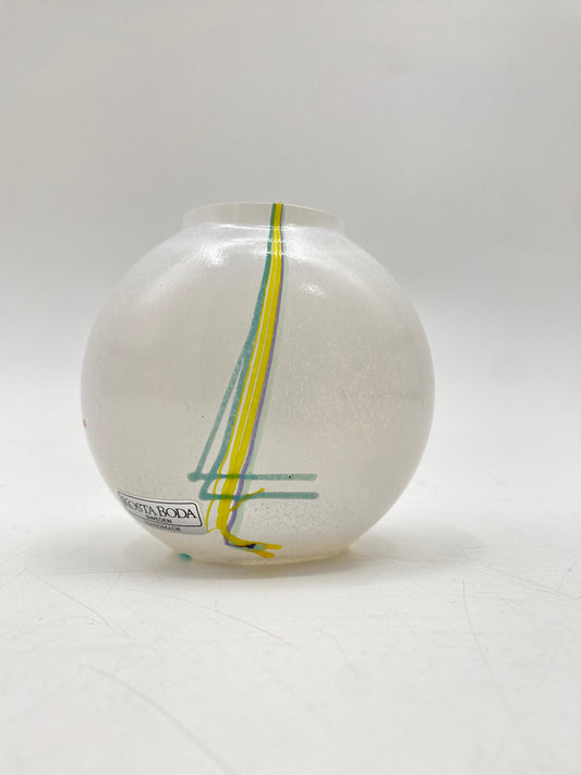 * KOSTA BODA KLEINE REGENBOGEN VASE GLAS BERTIL VALLIEN SWEDEN 80ER VINTAGE