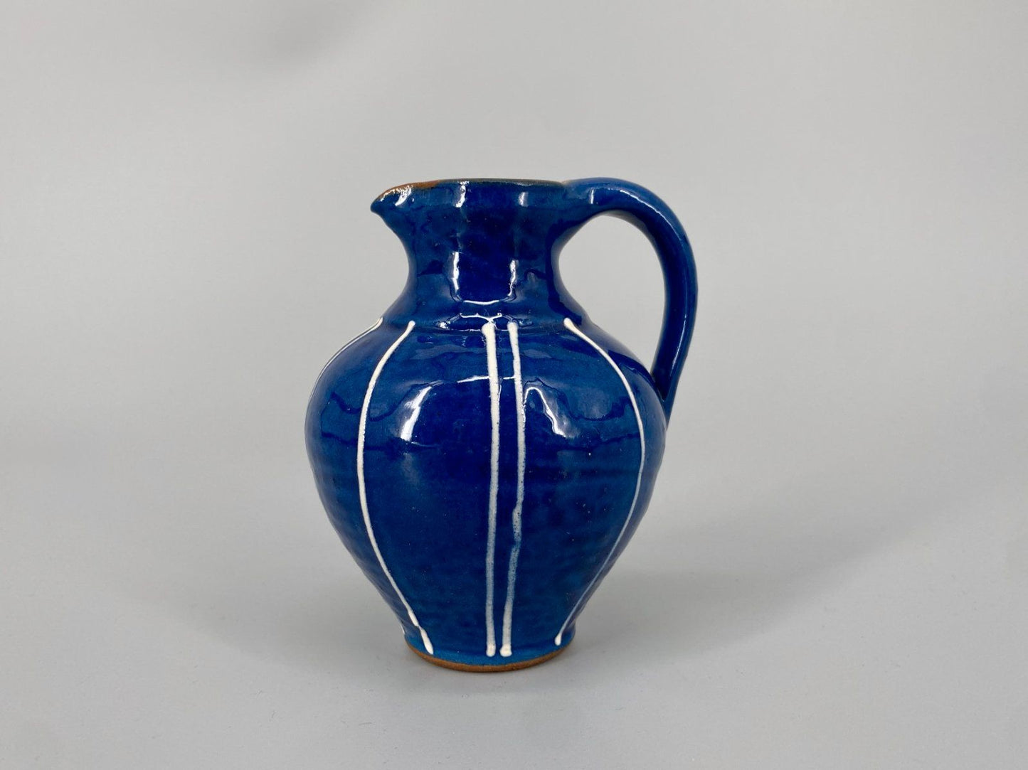 * 3 KLEINE KRÜGE TONKRUG VASE KERAMIK SIENA FISCH BLAU VINTAGE