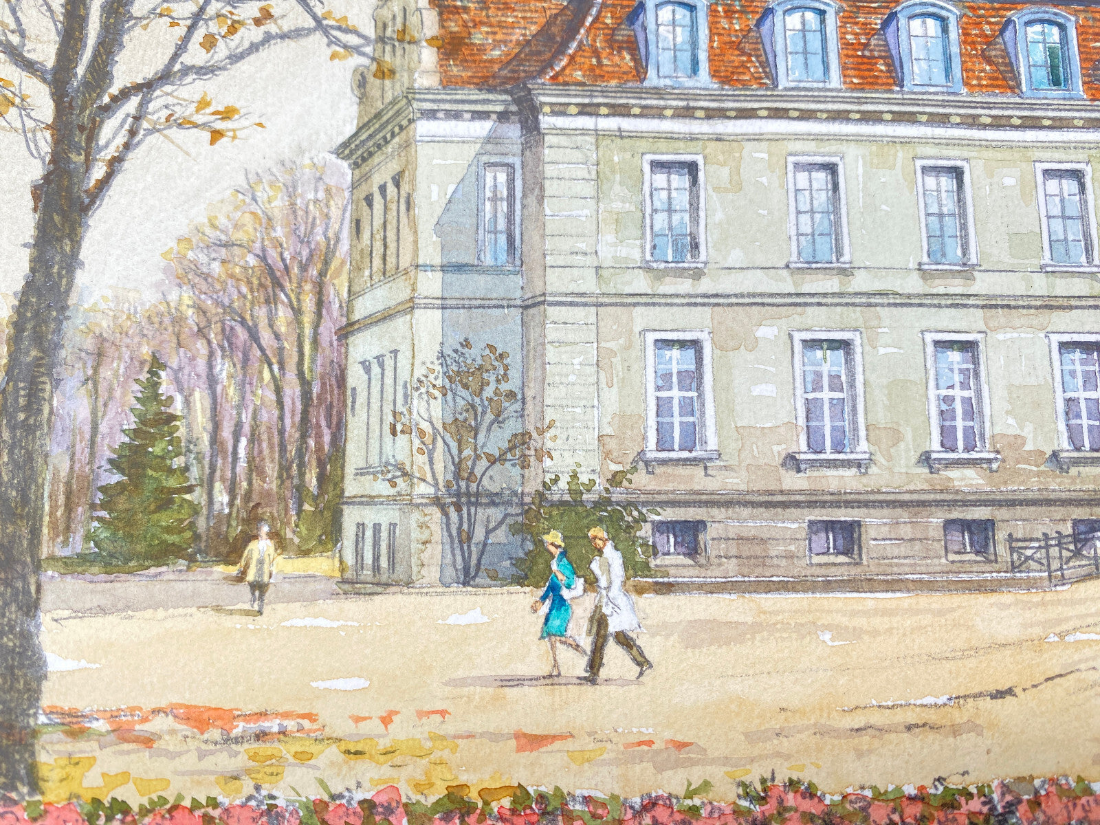 DEUTSCHER KÜNSTLER HEINZ WEHLISCH AQUARELLIERTE ZEICHNUNG SCHLOSS RIBBECK NAUEN