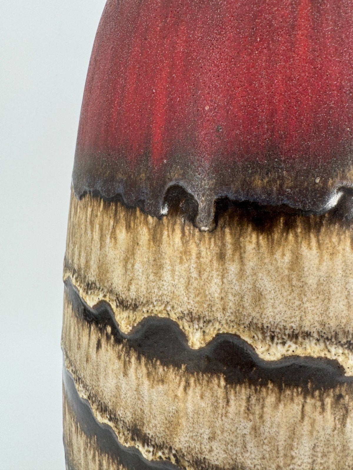 SCHEURICH FAT LAVA BODENVASE STUDIOKERAMIK ROT BRAUN W GERMANY