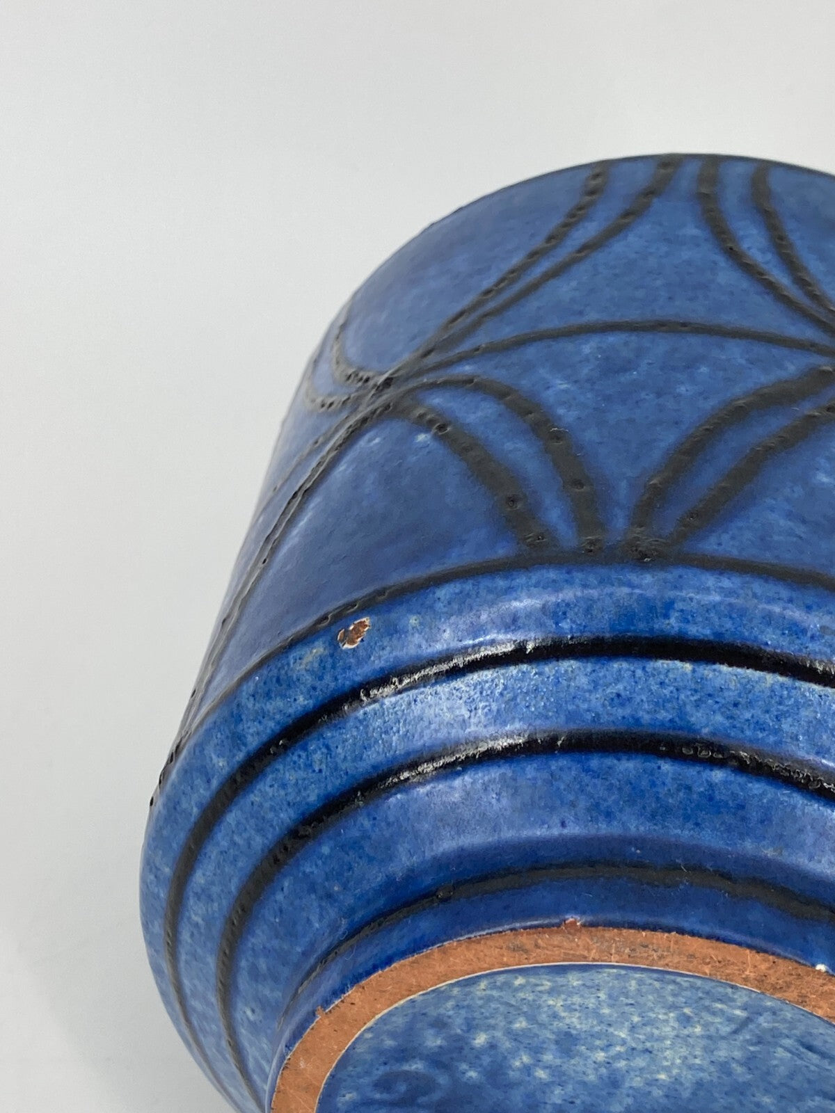 * KERAMIK VASE CARSTENS 1264-16 BLAU SCHWARZ BRAUN 60ER MID CENTURY VINTAGE 15CM