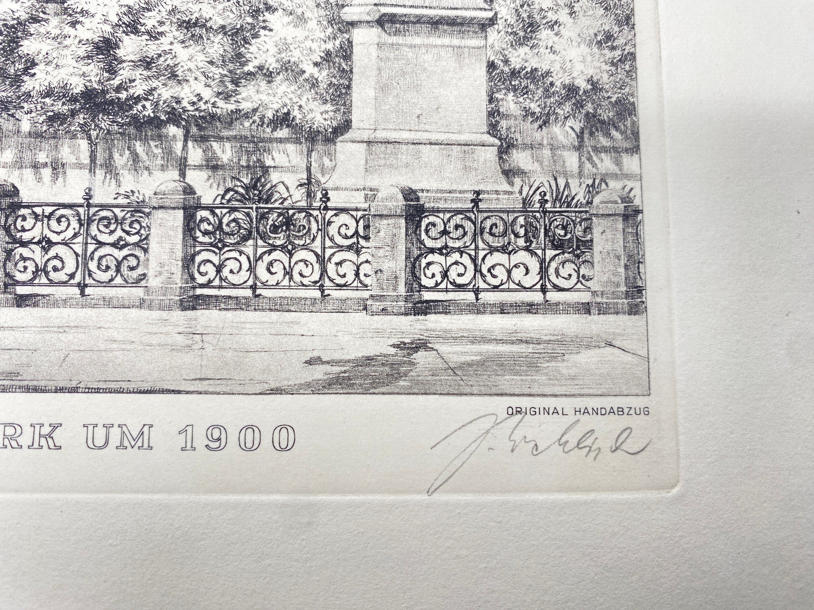 HEINZ WEHLISCH  RADIERUNG NEUKIRCHER EISENWERK UM 1900 ORIGINAL HANDSIGNIERT