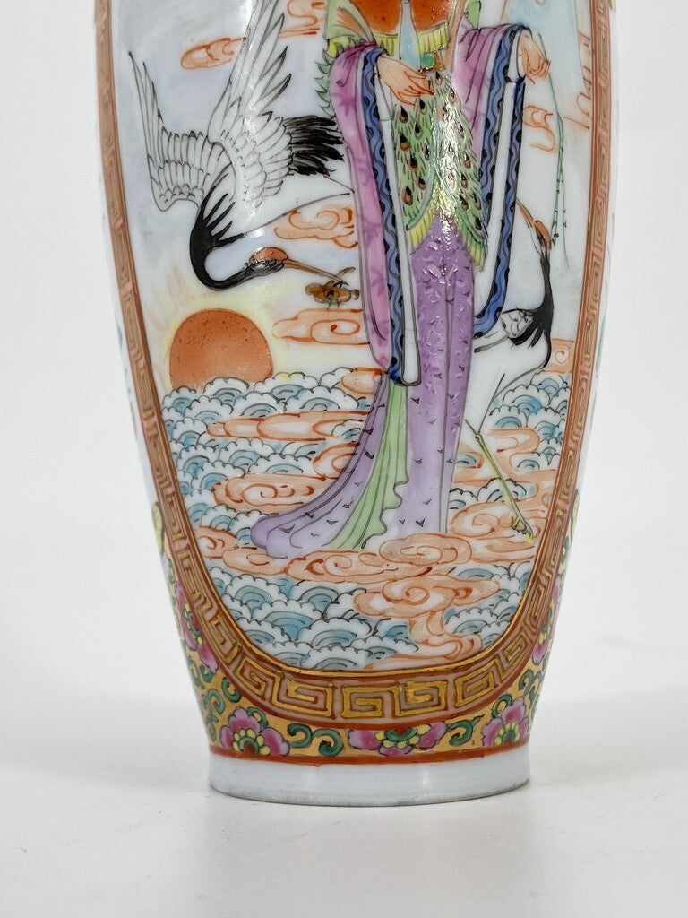 * VASE CHINA PORZELLAN ZHONGGUO ZHI ZAO CHINESISCH HANDBEMALT GOLD