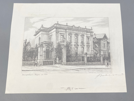 HEINZ WEHLISCH ZEICHNUNG KREISSPARKASSE MAYEN UM 1930 HANDSIGNIERT