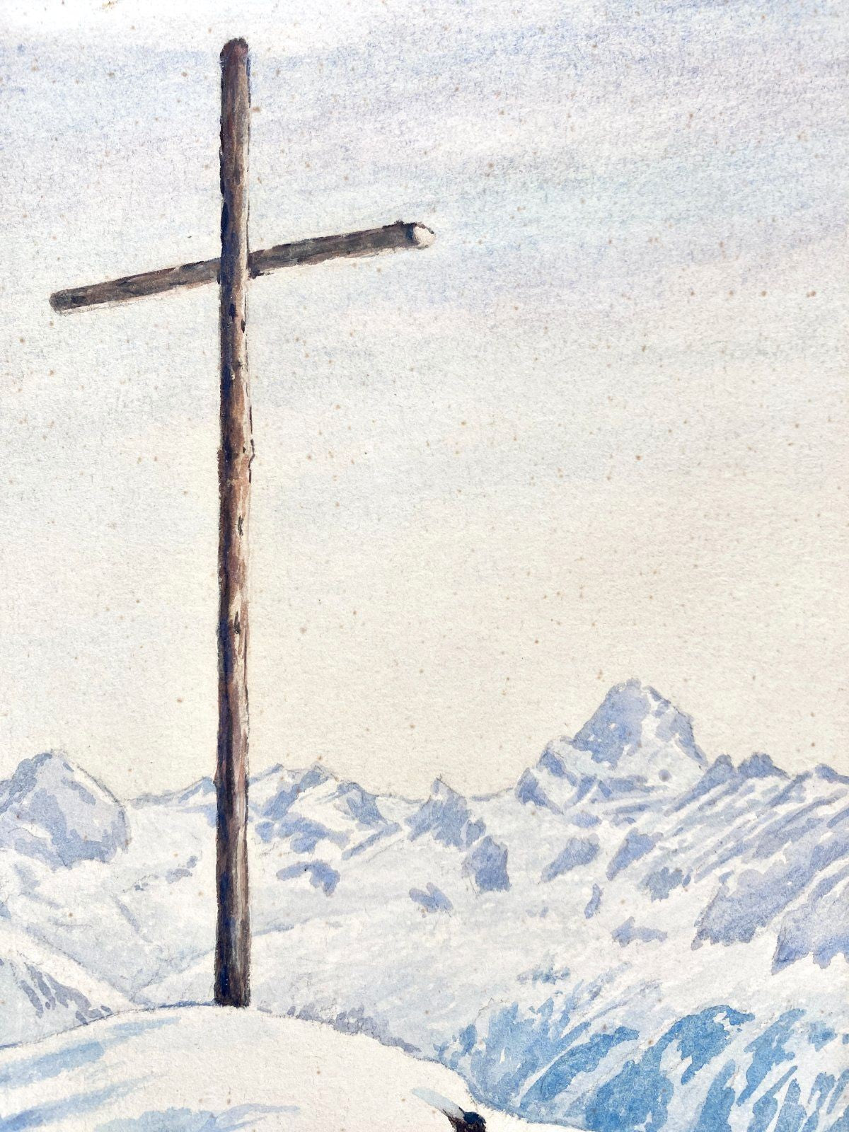 * AQUARELL GIPFELKREUZ TRAUERLYRIK ÖSTERREICH GOLM DORNER