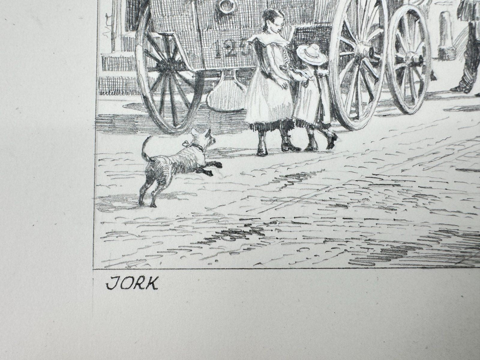 * HEINZ WEHLISCH ZEICHNUNG JORK POSTKUTSCHE UM 1850 SIGNIERT