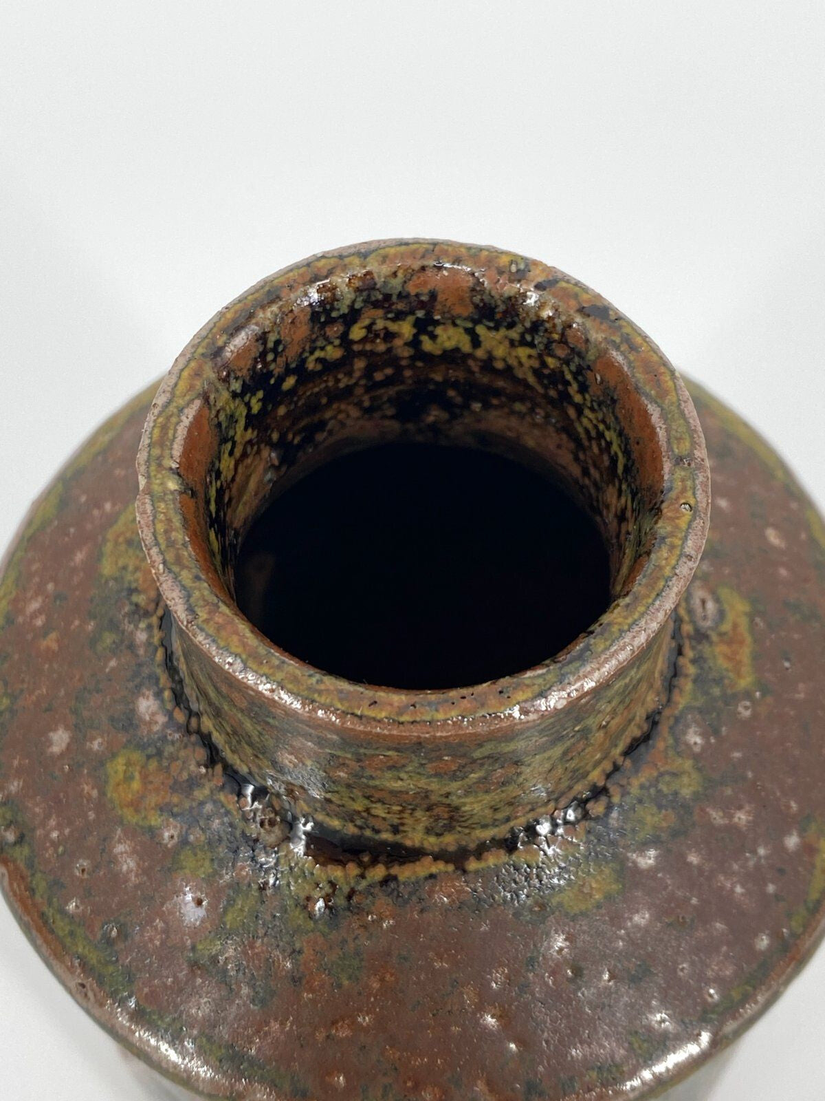 * STUDIOKERAMIK VASE METALLIC PFAUENFEDER DANISH DESIGN VINTAGE