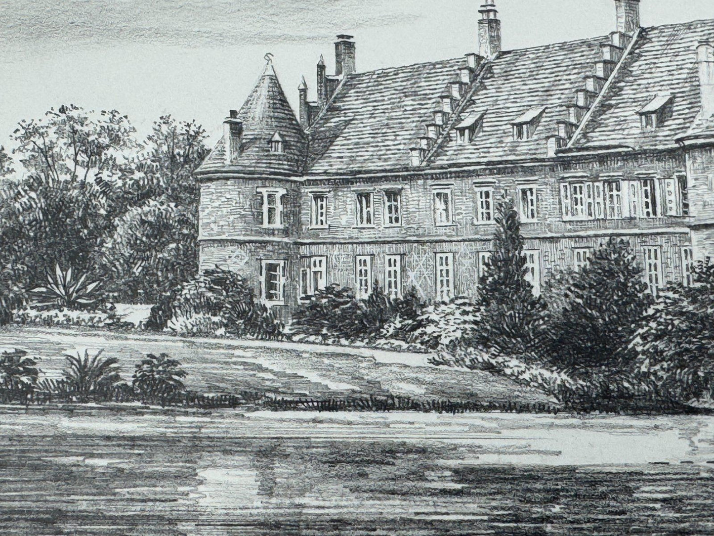 * HEINZ WEHLISCH ZEICHNUNG SCHLOß HERTEN RECKLINGHAUSEN ANSICHT