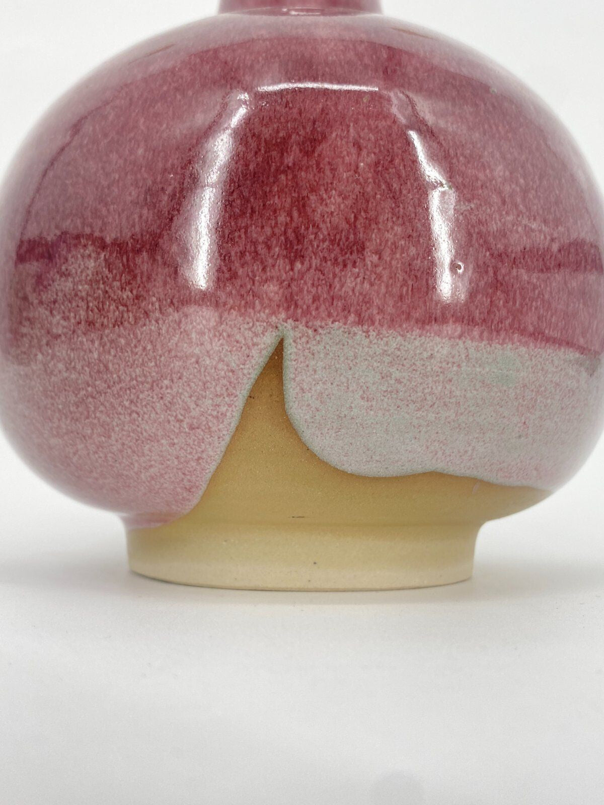 * STUDIOKERAMIK BAUCHIGE VASE WEINROT MINT VINTAGE 17,5CM MIDCENTURY