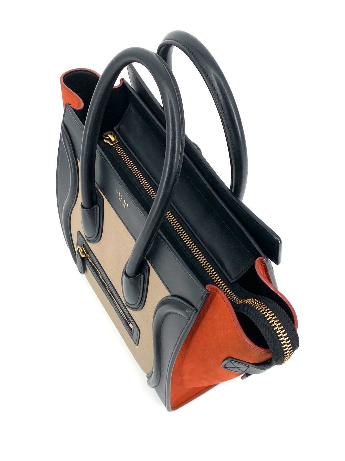 * HANDTASCHE CÉLINE LUGGAGE MICRO SHOPPER LEDER TRICOLOR ITALY ORIGINAL