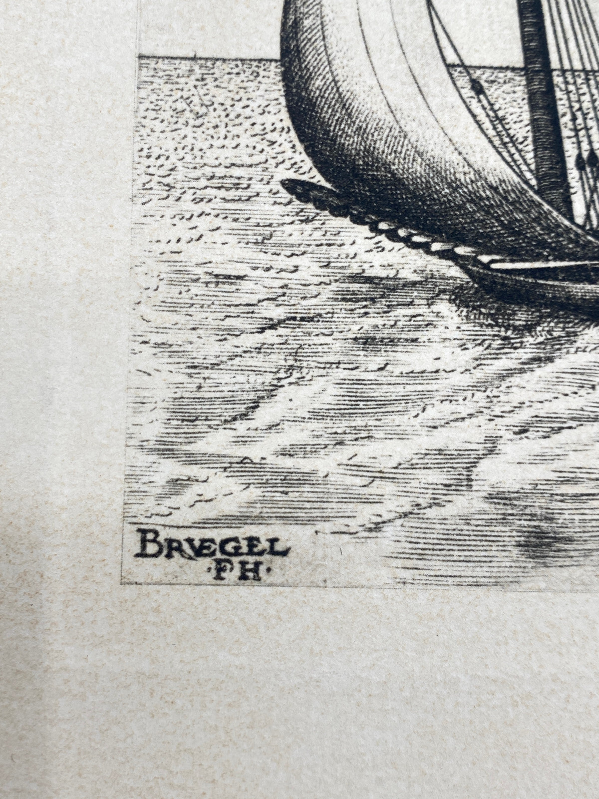 * SCHIFF KUNSTDRUCK PRINT LITHOGRAFIE PIERRE BRUEGEL KOGGE 1565 DRUCK 1965 PARIS