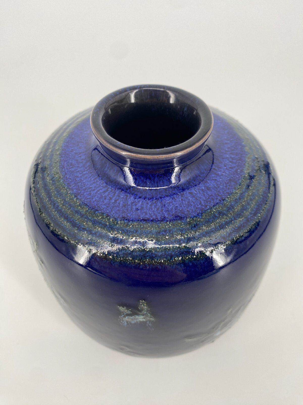 * VASE STUDIOKERAMIK STREHLA VINTAGE 1970ER MID CENTURY BLAU