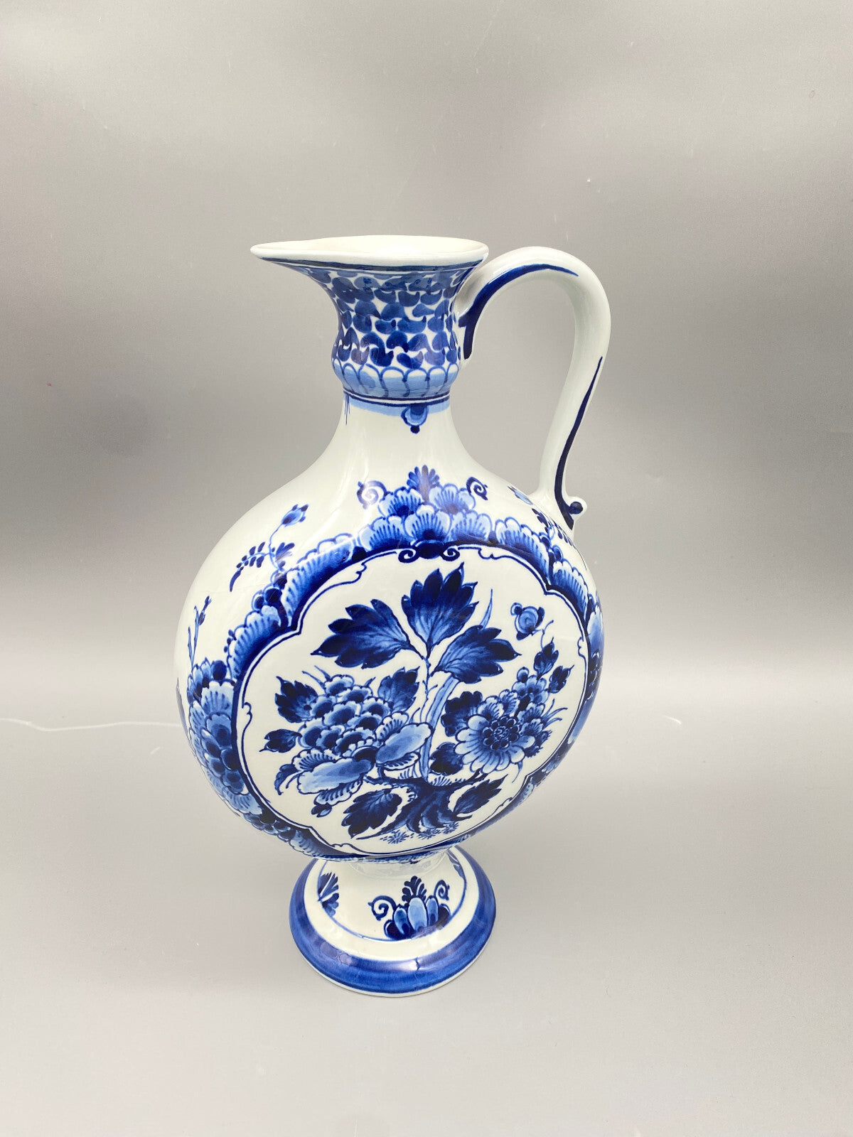 DE PORCELEYNE FLES FAYENCE VASE KRUG ROYAL DELFT BLAU HANDBEMALT STEMPELMARKE