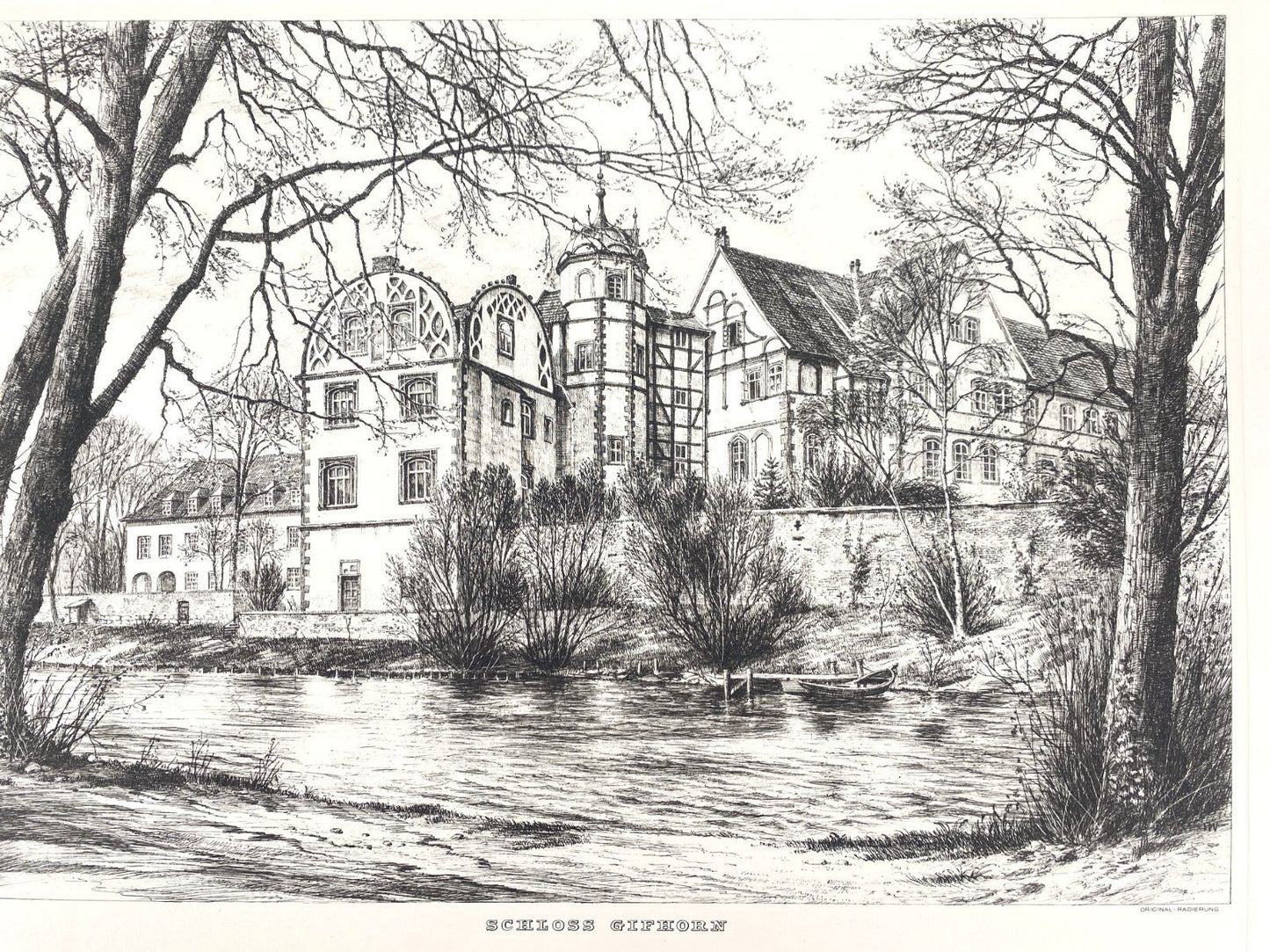 * RADIERUNG WEHLISCH ANSICHT SCHLOSS GIFHORN NIEDERSACHSEN