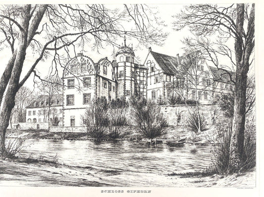 * RADIERUNG WEHLISCH ANSICHT SCHLOSS GIFHORN NIEDERSACHSEN