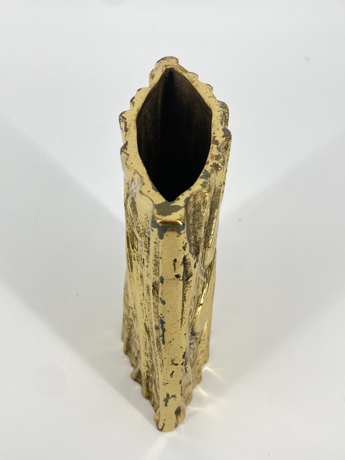 * MESSINGVASE BAUMSTAMM VASE SCHACHER SANDGUß MID CENTURY VINTAGE MESSING KUNST