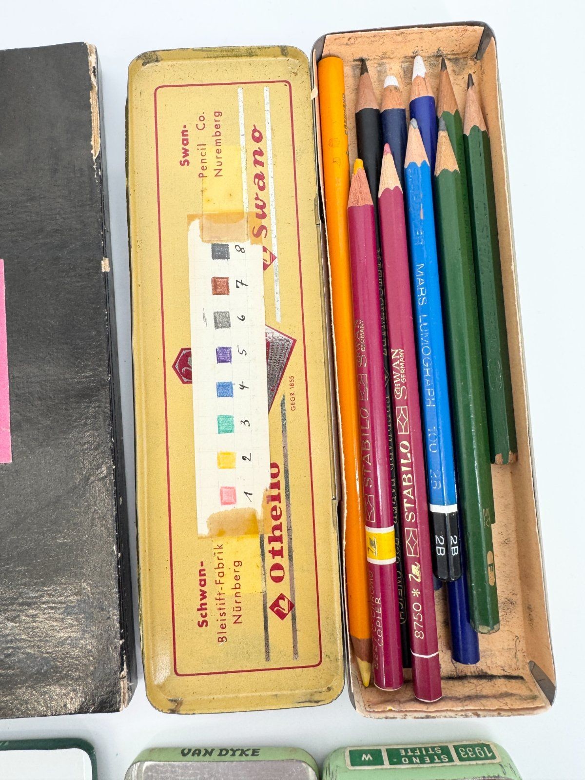 KONVOLUT BUNTSTIFTE MAPPE FABER CASTELL OTHELLO CRYSTAL STABILO