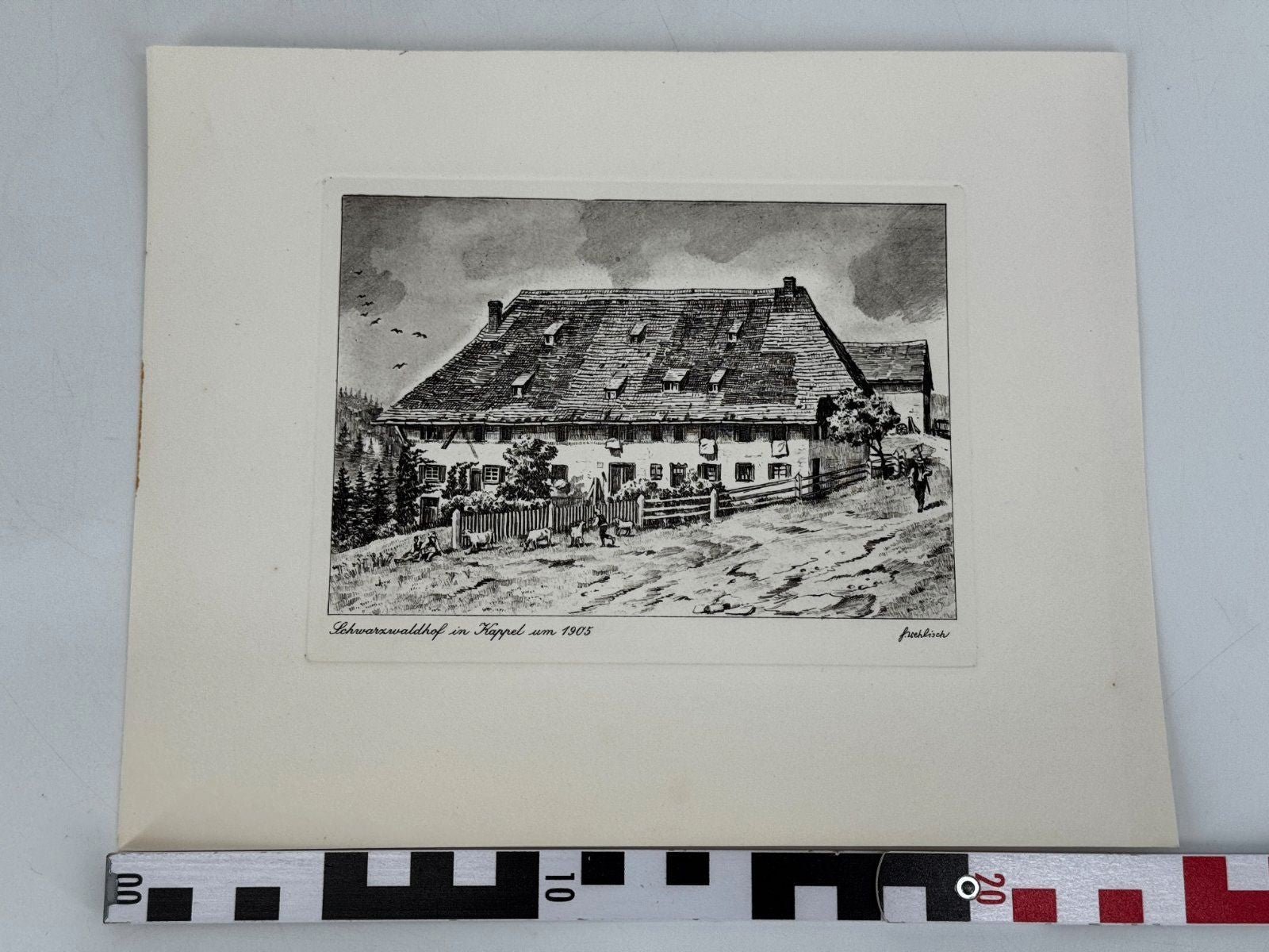 * HEINZ WEHLISCH ORIGINAL RADIERUNG SCHWARZWALDHOF IN KAPPEL