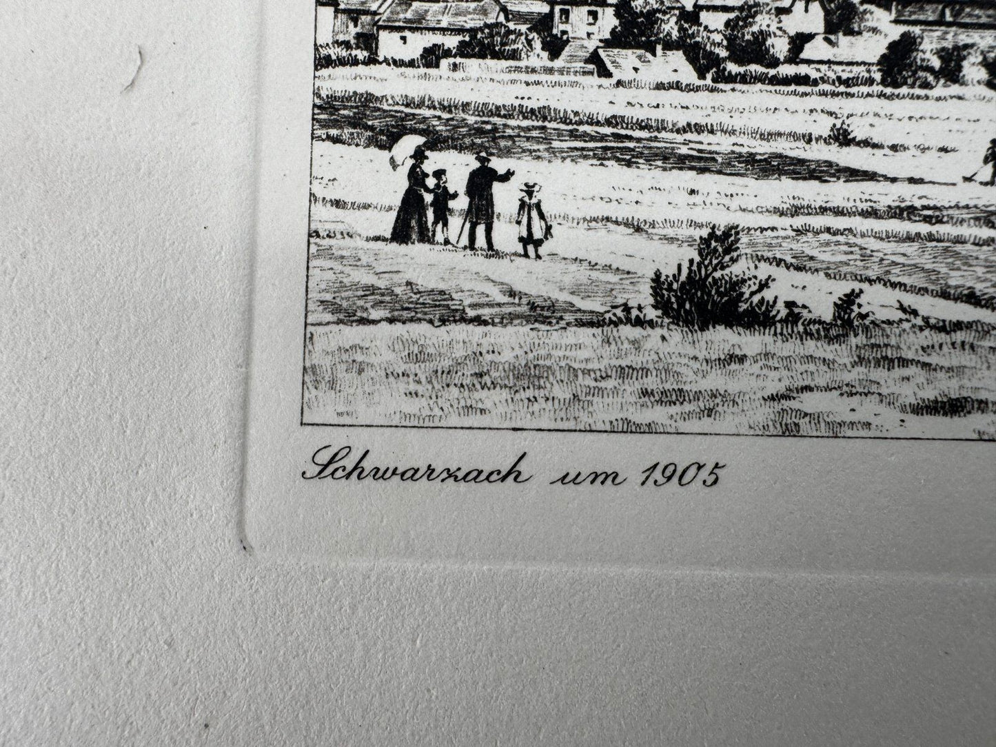 * HEINZ WEHLISCH ORIGINAL RADIERUNG SCHWARZACH UM 1905 ANSICHT