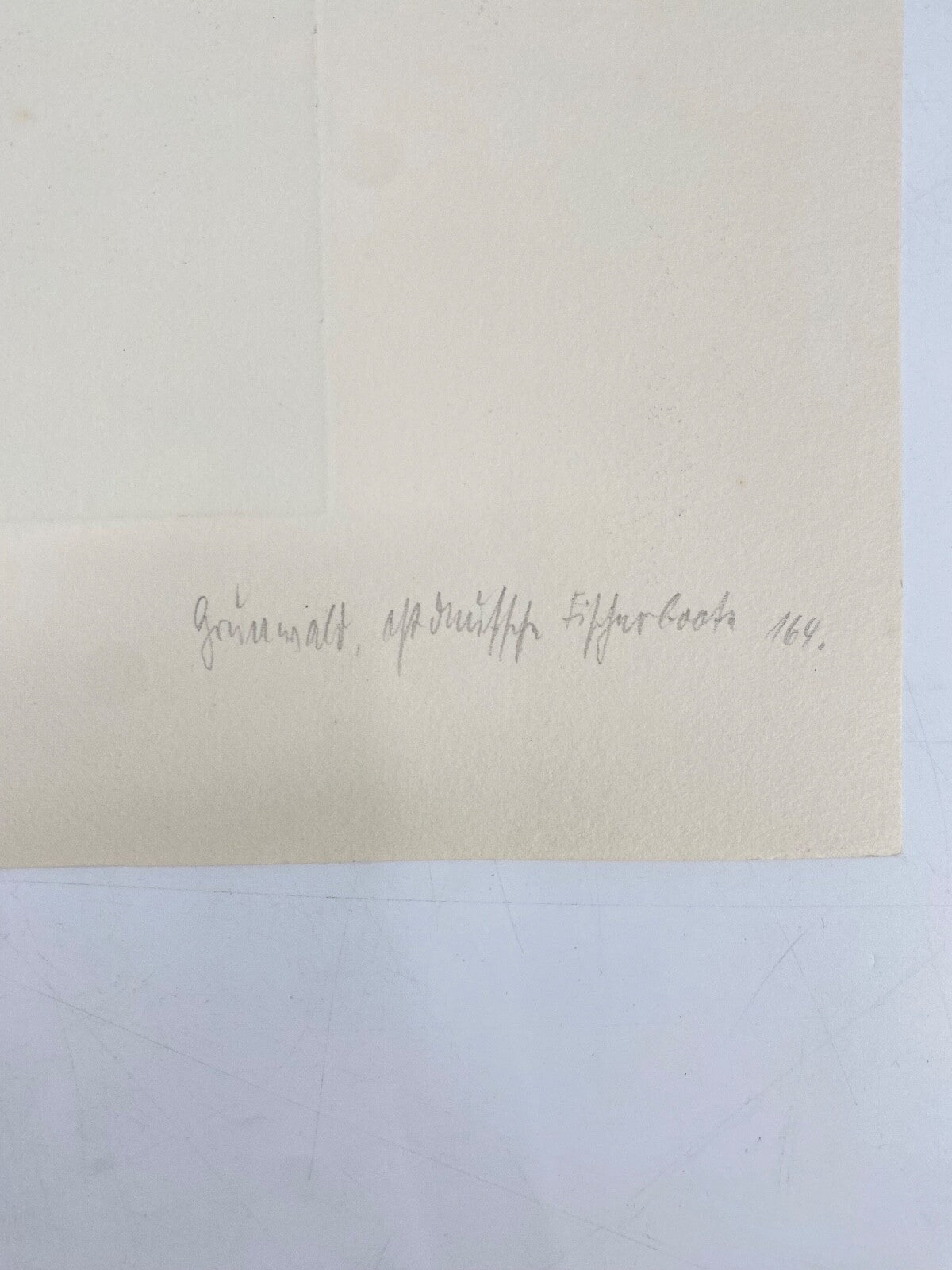 * HERBERT GRUNWALDT 1965 RADIERUNG ORIGINAL FISCHERBOOTE HAFEN SIGNIERT