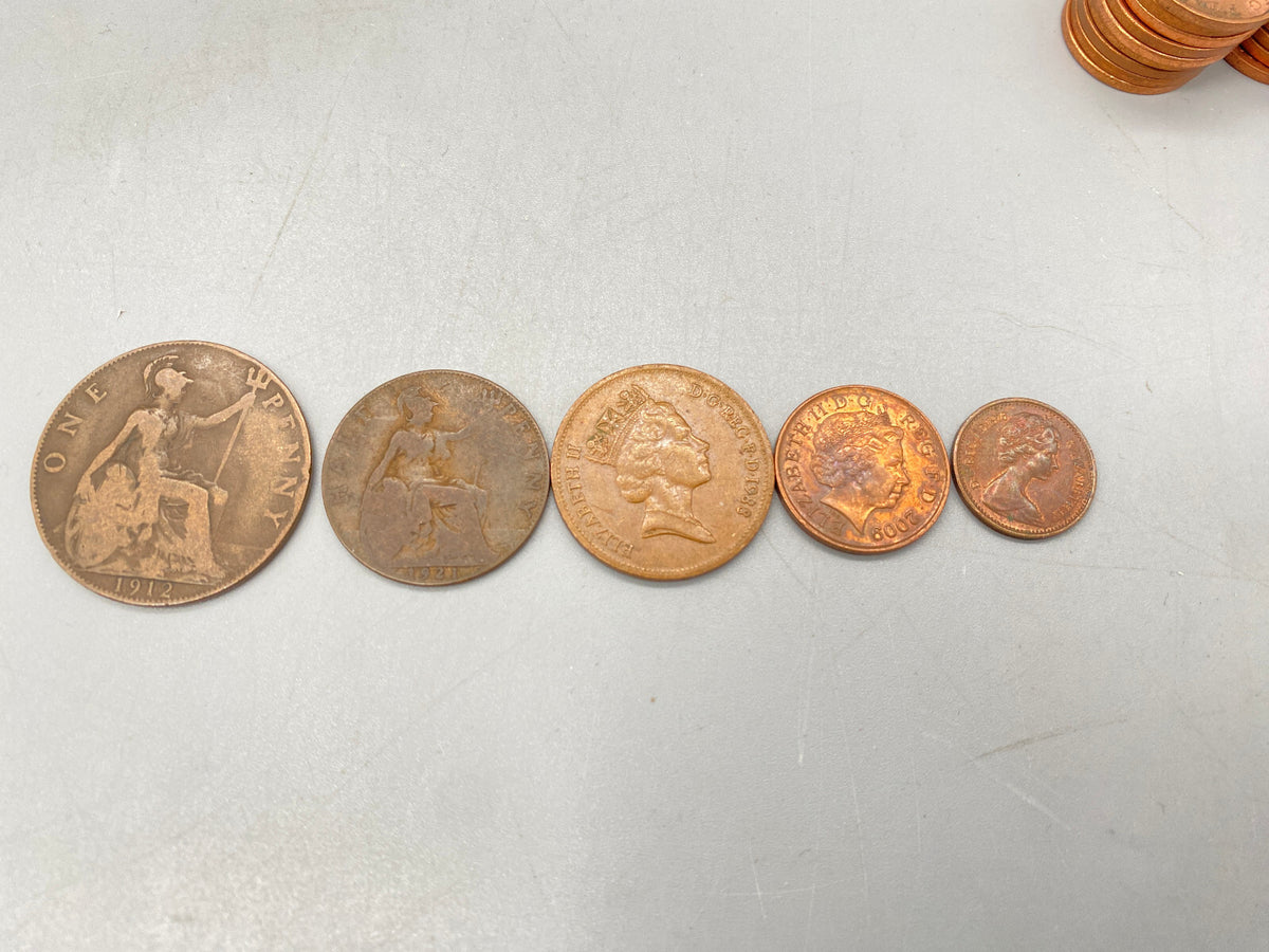 KONVOLUT 94 BRITISCHE MÜNZEN PENNYS PENCE SAMMLERSTÜCKE 1912 GEORGE V QUEEN