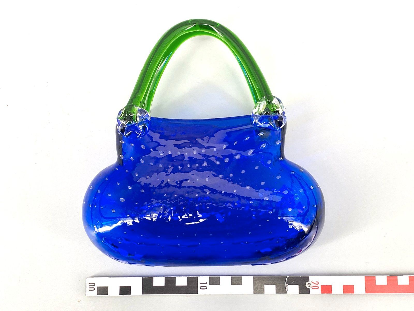 * MURANO GLASBEHÄLTER ERDBEERE HANDTASCHE DEKO KUNSTGLAS GLASVASE