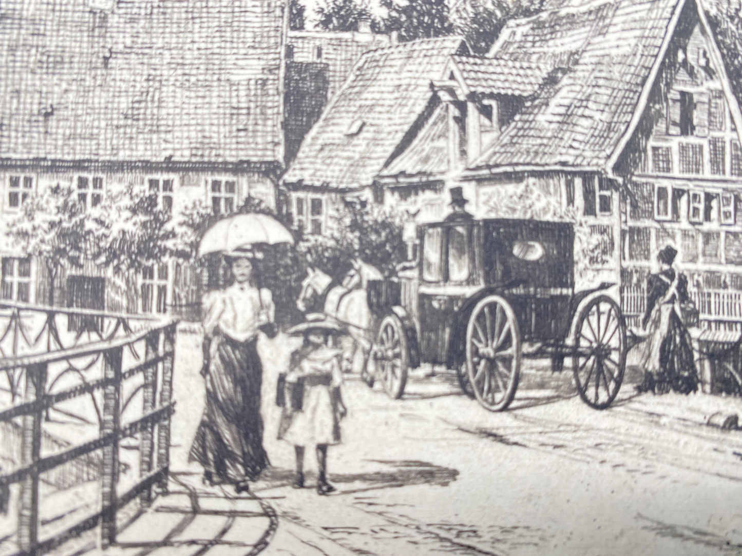 HEINZ WEHLISCH RADIERUNG PERSPEKTIVE LÜNEBURG 1910 HANDSIGNIERT