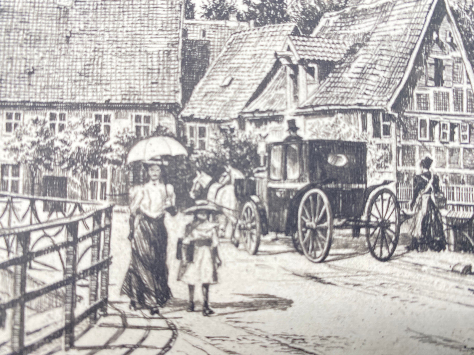HEINZ WEHLISCH RADIERUNG PERSPEKTIVE LÜNEBURG 1910 HANDSIGNIERT