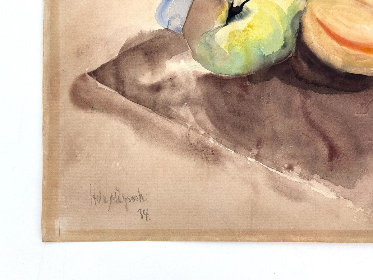 *GEMÄLDE STILLEBEN FRUCHT MELONE HELENA GEESE SIGNIERT 1934