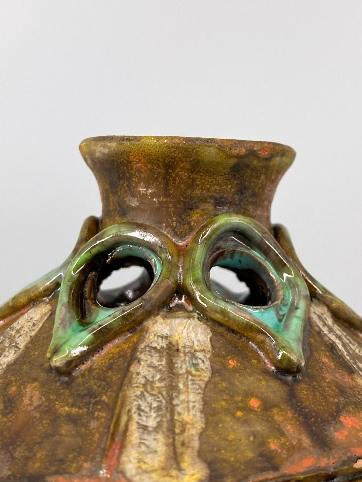 * KERAMIK VASE SIGNIERT KUNSTHANDWERK STRUKTUR SKULPTUR