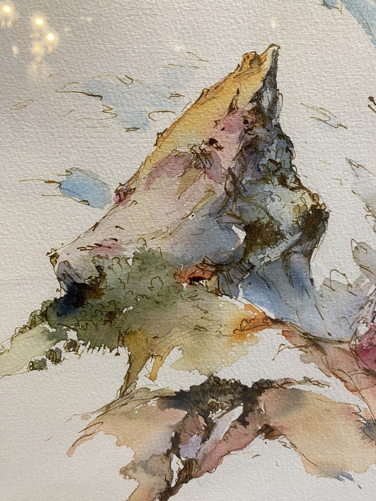 AQUARELL x 4 PETER SCHMIDT SCHÖNBERG BERGE SINFONIE ENGEL AKT BERLINER KUNST