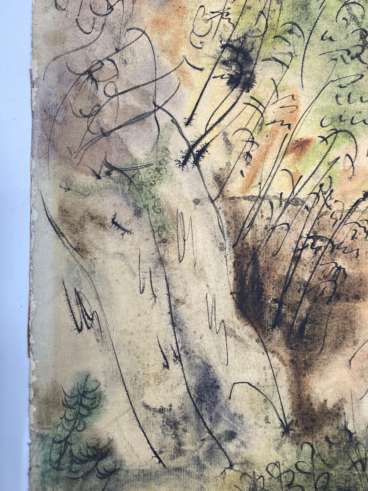 * SIEGMUND LYMPASIK GEMÄLDE MALEREI LANDSCHAFT MISCHTECHNIK TEMPERA TUSCHE