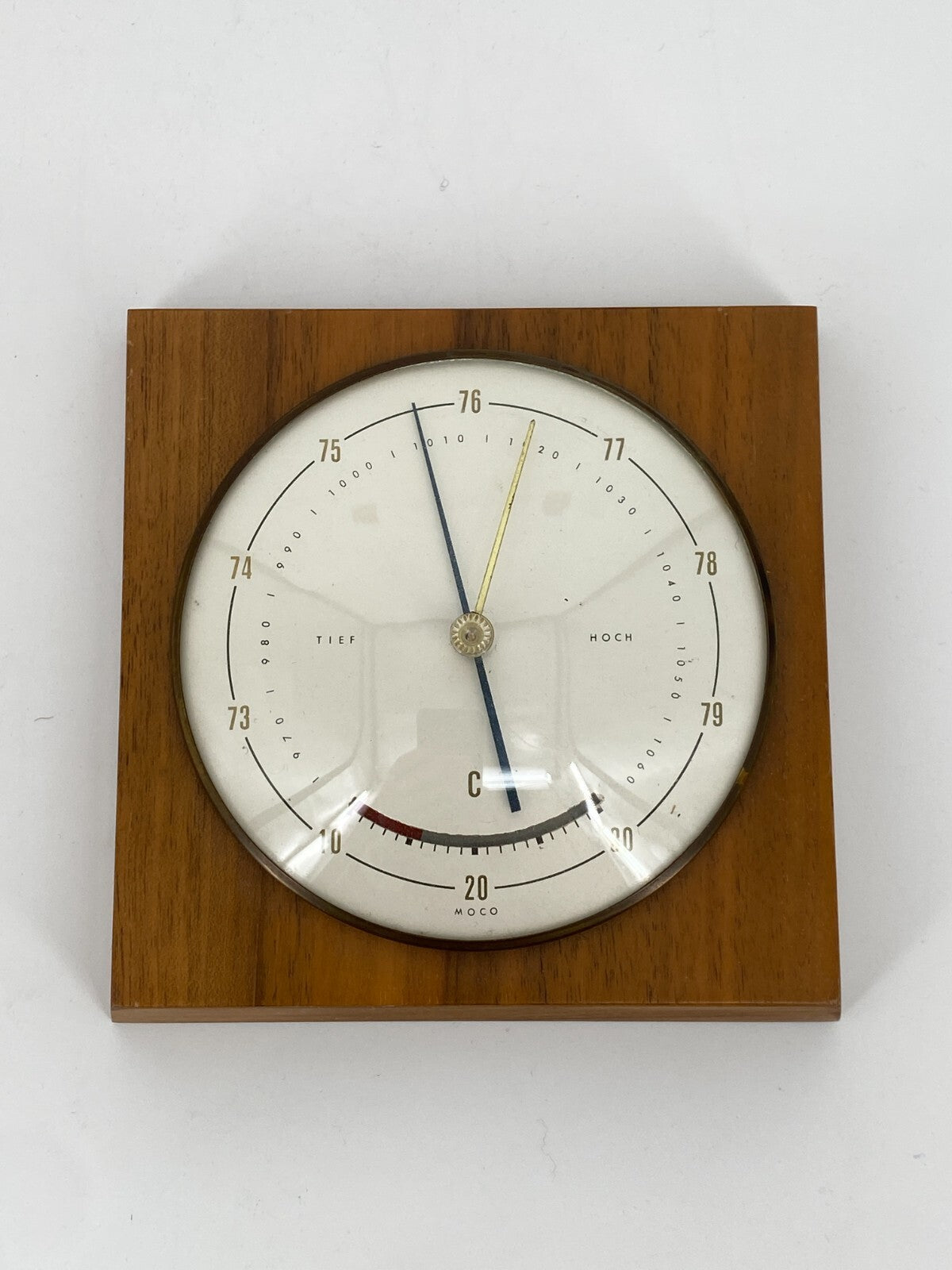 * WETTERSTATION MOCO BAROMETER THERMOMETER HOLZ VINTAGE
