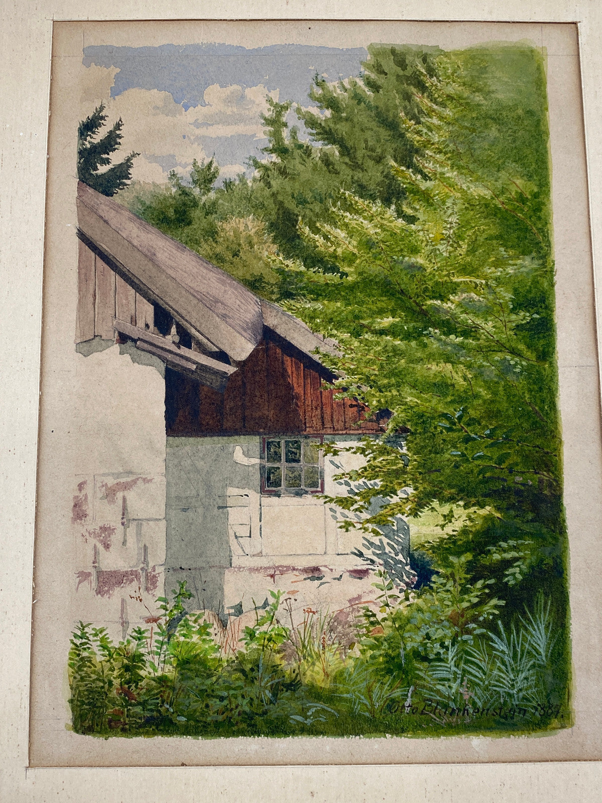 * AQUARELL OTTO BLANKENSTEIN 1884 LANDSCHAFT HEIMAT KUNST POMMERN